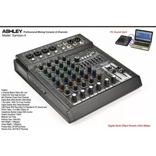 Mixer Ashley Samson 4 Bluetooth Soundcard Efek 99Dsp MP3 Recording Equalizer Original