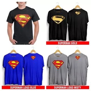 T-shirt Baju Kaos Distro Fashion Dewasa Superhero  Kaos Superman Logo Black Superman Logo Gold Superman Logo Blue Superman Logo Misty Kaos Pria Wanita Terbaru