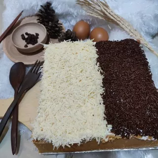 Bolu Jadul Coklat Vanila Keju / Cake Jadul (20x20cm) Ababakuki