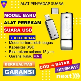 Alat Perekam Suara Mini Tersembunyi Alat Penyadap Sadap Suara Voice Recorder Flasdisk 8gb ORI JS63