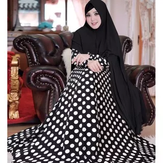 [ NEW ] VOLKA ONDE SYARI COKSU DAN BLACK | GAMIS BAHAN MONALISA KLOK 4M | KHIAR CERUTY 2 LAYER | XL