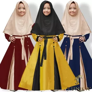 Gamis Anak - Baju Anak Perempuan - Baju Muslim Anak Perempuan - Gamis Anak Bergo - Zia - Lexoir