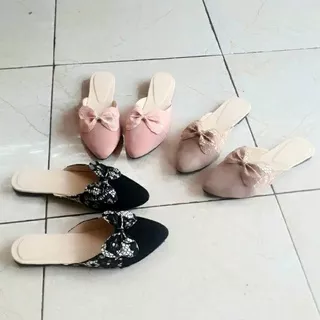 flatshoes selop wanita pita brukat terbaru