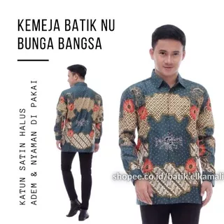 Baju Batik NU Motif Bunga Bangsa Katun Satin Istimewa Mirip Satu Abad