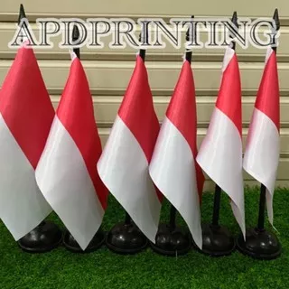 Bendera Meja Negara Indonesia Bendera Meja Merah Putih Indonesia Plus Tiang Kayu dan Tatakan