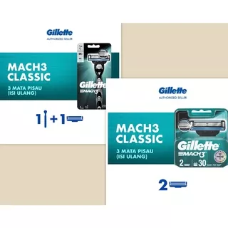 Gillette Mach 3 dengan 3 mata pisau / Revile 2pcs , cukur bersih dengan sekali tarikan