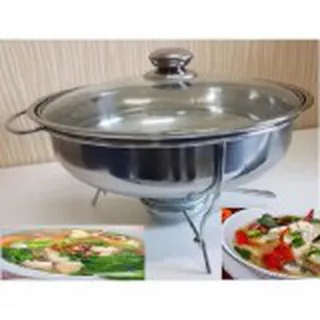 Prasmanan Soup Tutup Kaca + Pemanas Warmer / warmer stove