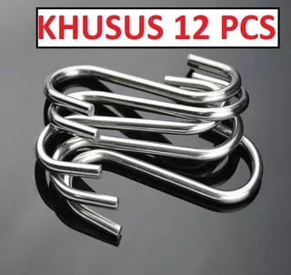 Cantelan Perabotan Dapur Stainless Gantungan Hook Serbaguna S 12 PCS