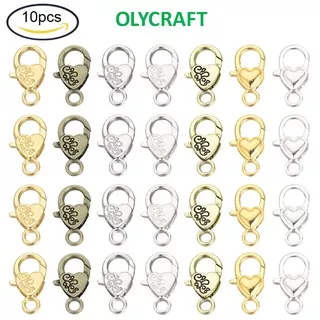 Olycraft 10 Pcs Alloy Lobster Claw Clasps Heart Golden 26.5x15x6.5mm Hole: 4mm for DIY Jewelry Making