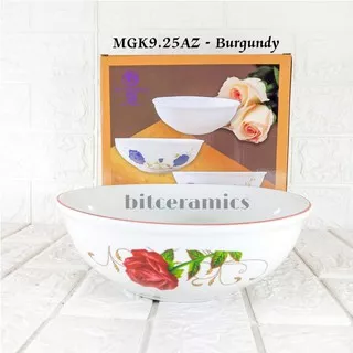 Mangkok Saji Keramik Motif Bunga 9.25Inch Bitceramics / Mangkok Sayur / Mangkok Nasi / MGK9.25AZ