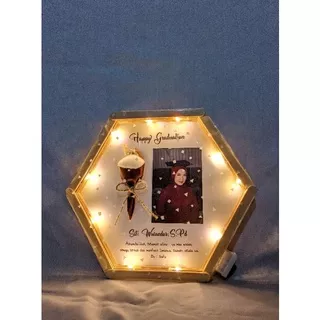 Hexagon Frame-Kado Unik Handmade (Wisuda, Ultah, Wedding, Anniversary, dll)