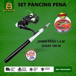 Pen Fishing Rod Set Alat Pancing Pen 1.4 Meter bonus senar