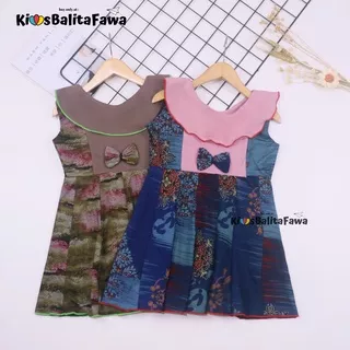 Dress Batik uk Bayi - 4 Tahun / Dres Model Baju Anak Perempuan Pesta Cewek Motif Bunga Modern Murah