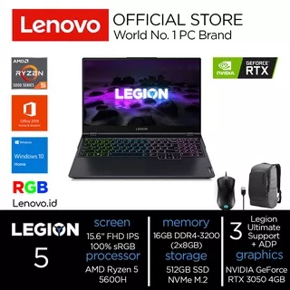 Lenovo Legion 5 15ACH6 3RID OHS AMD Ryzen 5 5600H Win10 16GB 512GB SSD 15.6 FHD IPS 165Hz NVIDIA RTX 3050 4GB Laptop Gaming 82JW003RID Phantom Blue M300 RGB Wired Mouse