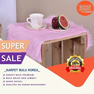 Karpet bulu ukuran 50x100cm bahan bulu premium lembut dan mudah dicuci panjang bulu 5-6 cm