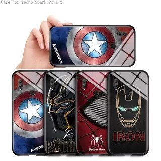 Tecno Spark Pova 2 5 6 Air Go Camon 16 2020 Untuk Marvel The Avengers Casing Spiderman Phone Case protective Hard Cover Hp Handphone Hard