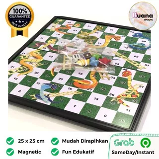 PAPAN MAGNET ULAR TANGGA SNAKE LADDERS MAINAN EDUKASI ANAK Magnetic Board Game