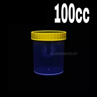 Pot urine 100cc tutup kuning  / Cup slime / Pot plastik / wadah slime