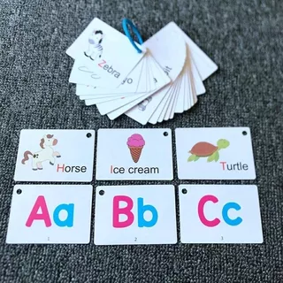 Buy 10 Get 11 / Letter English Flash Card / Handwritten Montessori Early Development Learning Educational Toy for Children Kid Gift with Buckle