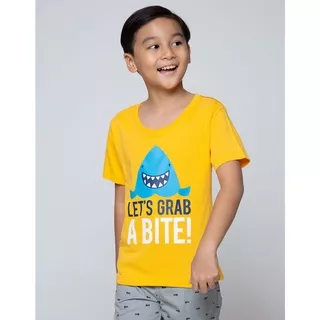 Matahari - Little M Basic Short Sleeve T-Shirt Best Buy Shark Let`S Grab A Bite