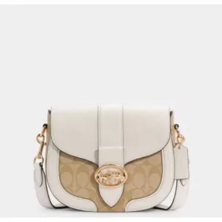 Coach Georgie Saddle Bag Signature Light Khaki Chalk (2806)