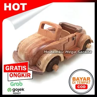 Miniatur Mobil VW Kayu Tanpa Tutup 18x9x6 cm