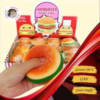 Grosir Mainan Squishy Burger – AC 15 - Penghilang stress dan gelisah anak dan dewasa pop it lucu Squisy Squisi  flash sale boneka mocha quishy squishi unicorn ball roti donut preloved slime murah jumbo tofu kucing original paket Licenced