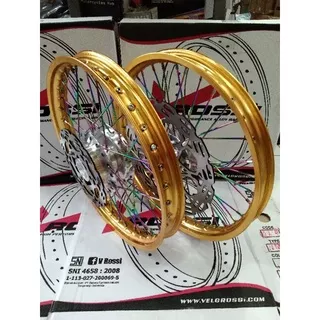 Fu 150 Vleg paketan motor Satria Fu Rossi original ring 17 x140 komplit Gold jari pelangi