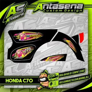 Striping C70 Racing Herex Stiker Motor Variasi Honda C70/Ulung/Olong Sticker Decal Custom 18