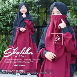 SHALIHA SYARI TEEN gamis syari anak set khimar wolfis original free return HAMIZ