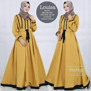 Baju Gamis Syari 1 Set Khimar Saniya Sari Dress Muslim Bordir Murah Dewasa Fashion Muslim Wanit E9J1
