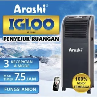 ARASHI AIR COOLER IGLOO AR-228AC / PENDINGIN RUANGAN / PENYEJUK RUANGAN (HITAM) - ORIGINAL