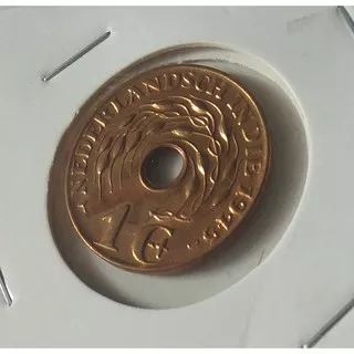 Uang Kuno Koin nederlandsch indie 1 cent tahun 1945