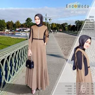 Gamis Original MD 59 by Endomoda|Gamis Katun Medina|Gamis Busui|Dress Kombinasi Warna|Dress Elegan