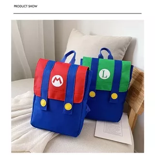 [LOGU] Tas backpack Mario, Tas ransel Mario, Tas ransel anak laki-laki, Tas backpack perempuan