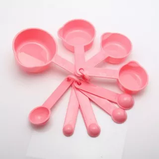 Dapur - Peralatan Dapur - Gelas & Sendok Takar Measure Spoon 10/Set Pink 002041 / Sendok Takar Set