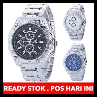 ORLANDO JAM TANGAN PRIA KOREA FASHION MEN STAINLESS STEEL WATCH SW022 - PUTIH