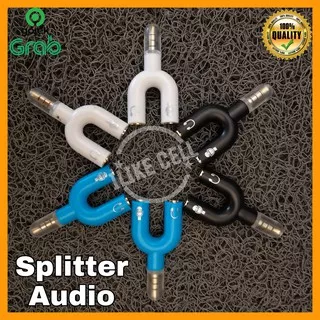 (COD) Splitter audio headphone / headset / handsfree / earphone gaming cabang mic speaker clip on