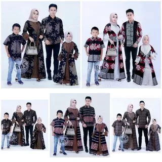 Baju Couple Set Pakaian Batik Keluarga Kondangan Gamis Kemeja Blouse Hem Tunik Ayah Ibu dan Anak Pria Wanita Perempuan Modern Kerja Lengan Panjang Kekinian Motif Baru Murah Pekalongan