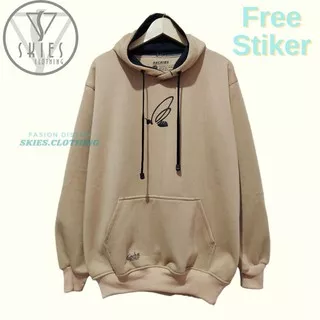 Sweater Hoodie Pria Terbaru Kekinian KREM CREAM GOOD VIBES SIZE JUMBO M L XL XXL Murah Berkualitas Premium Bahan Cotton Taiwan SUITER Tebal WARNA HITAM Dan Lembut Keren Termurah Original Distro COD Bisa Bayar Ditempat