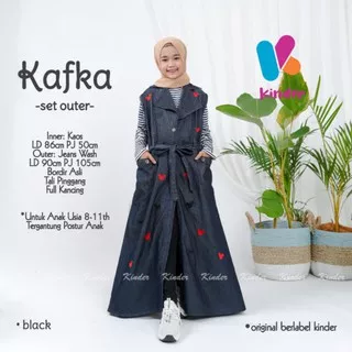 Kafka Sett Outer Anak/ Inner kaos Ld 86 Pj 50/ Outer jeans wash Ld 90 Pj 105/ Usia 8-11 Th