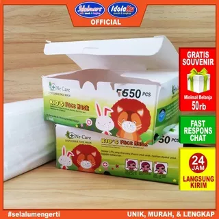 IDOLAKU Masker Anak 3ply isi 50 Pcs Earloop 3-14 Tahun /Anti Bakteri Masker IDOLAKU SEMARANG