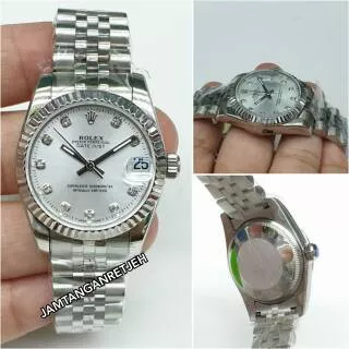 JAM TANGAN WANITA ROLEX DATEJUST AUTOMATIC MESIN SWISS SILVER COMBI ROSEGOLD