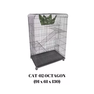 Kandang Kucing Tingkat Octagon CAT-02 (91 x 61 x 130)