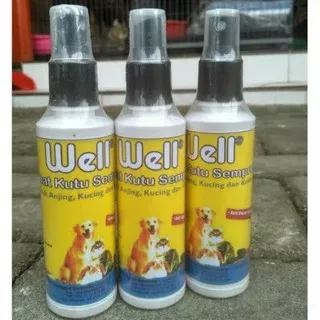 obat kutu semprot aman untuk kucing dan anjing Well 125 ml