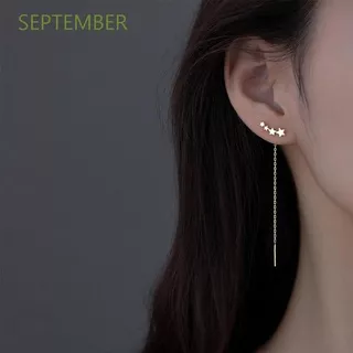 SEPTEMBER Gifts Star Earrings Rhinestone Earline Stud Earrings Women Accessories Asymmetric Exquisite Temperament Jewelry/Multicolor