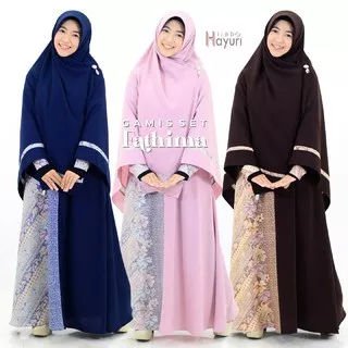 Hijab Hayuri Gamis Set Fathima / Gamis Kombinasi Motif Batik Cantik