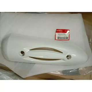 Tutup Knalpot ORIGINAL HONDA untuk motor Scoopy Karbu Tahun 2011-2013 warna Putih 18318-KYT-900