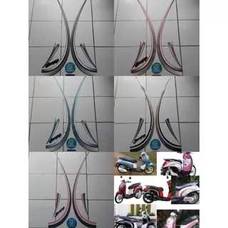 STRIPING STICKER LIST BODY MOTOR HONDA SCOOPY 2010 2011 2012 HITAM MERAH PINK MURAH