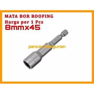 MATA BOR ROOFING 8MMX45MM 1 PCS - MATA SOCK ROOFING 8MMX45MM - MAGNETIC NUT - BAUT KUNCI KEPALA ROOF